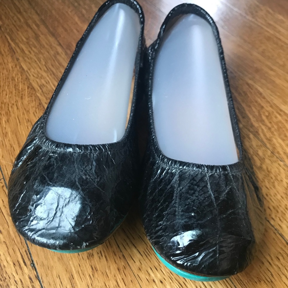 Tieks Ballet Flats Obsidian Black Patent with Box